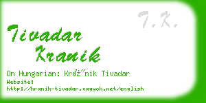 tivadar kranik business card